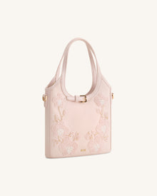 Brooke Mini Belted Embellished Orchid Beaded Top Handle Bag - Pink