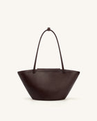 Corinne Pocket Tote Bag - Dark Brown