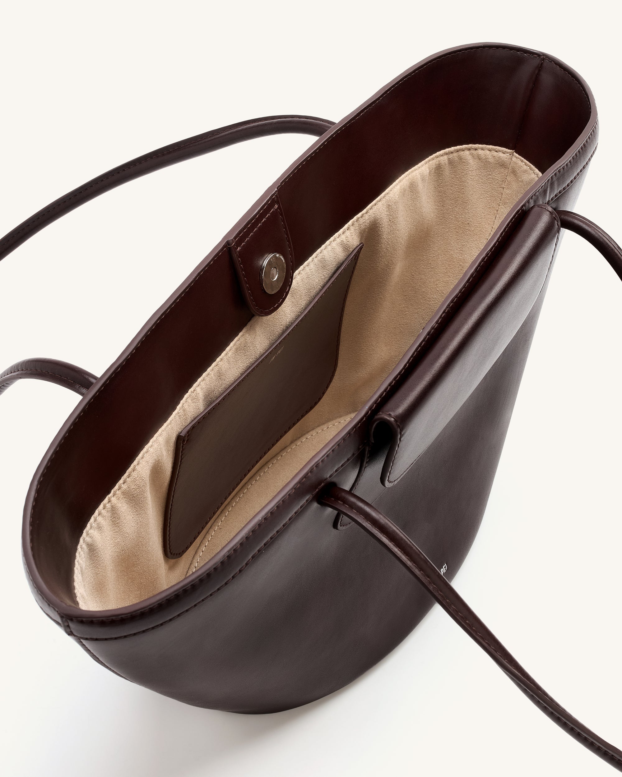 Corinne Pocket Tote Bag - Dark Brown