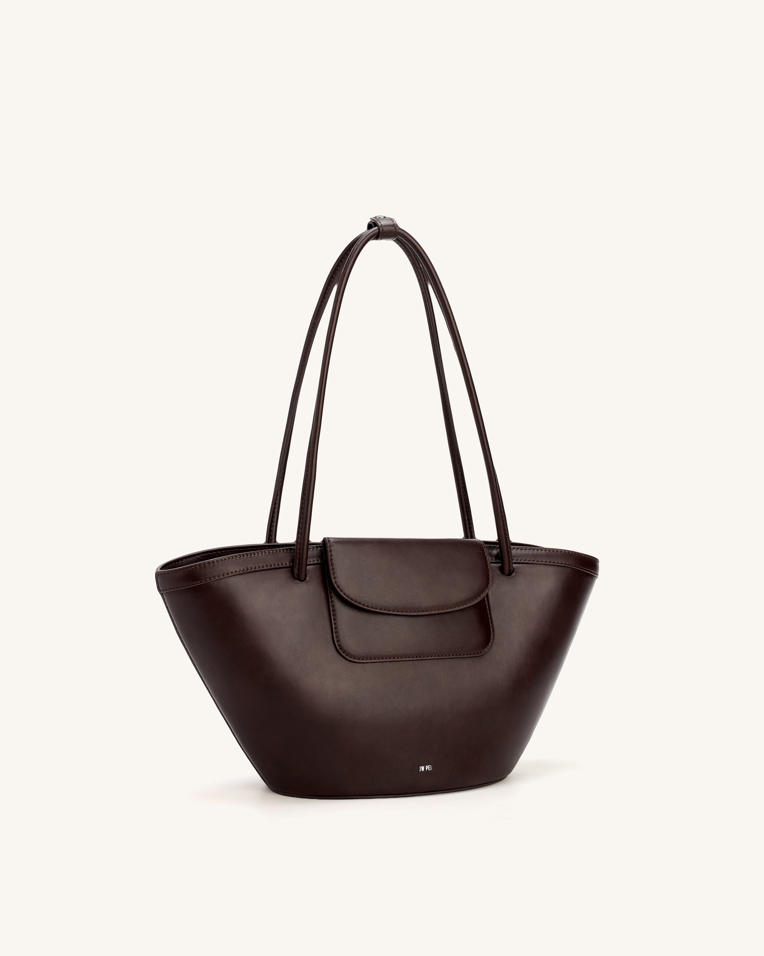 Corinne Pocket Tote Bag - Dark Brown