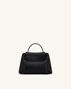 Rhea Small Pebbled Double Buckle Shoulder Bag - Black