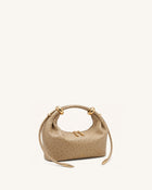 Ellie Metal Ring Embellished Top Handle Bag - Brown Apricot