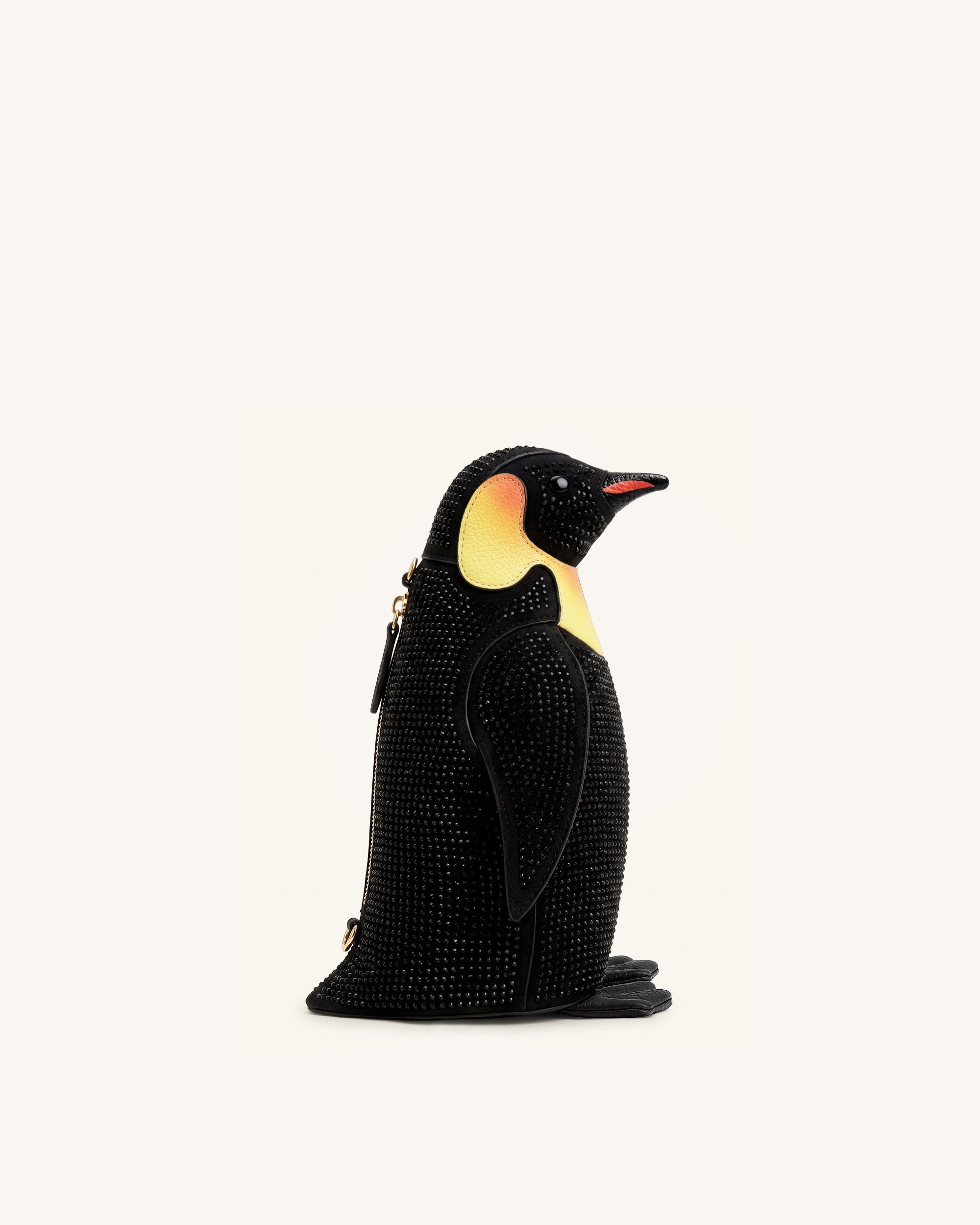 Pia Penguin Artificial Crystal Crossbody Bag - Black