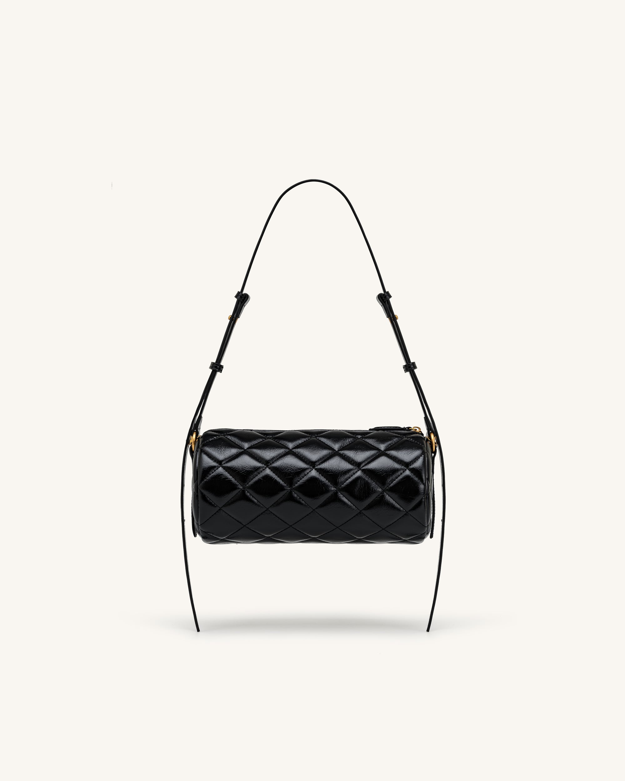 Lucienne Dachshund Quilted Chain Shoulder Bag - Black