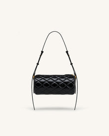 Lucienne Dachshund Quilted Chain Shoulder Bag - Black
