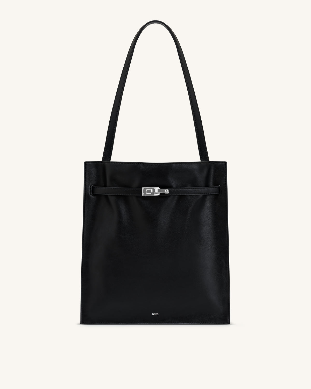 Noelle Belted Tote Bag - Black