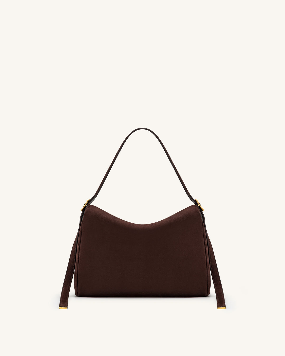 Elowen Faux Suede Flap Shoulder Bag - Dark Brown