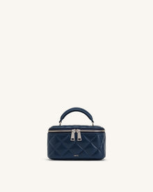 Vivienne Quilted Vanity Top Handle Bag - Navy