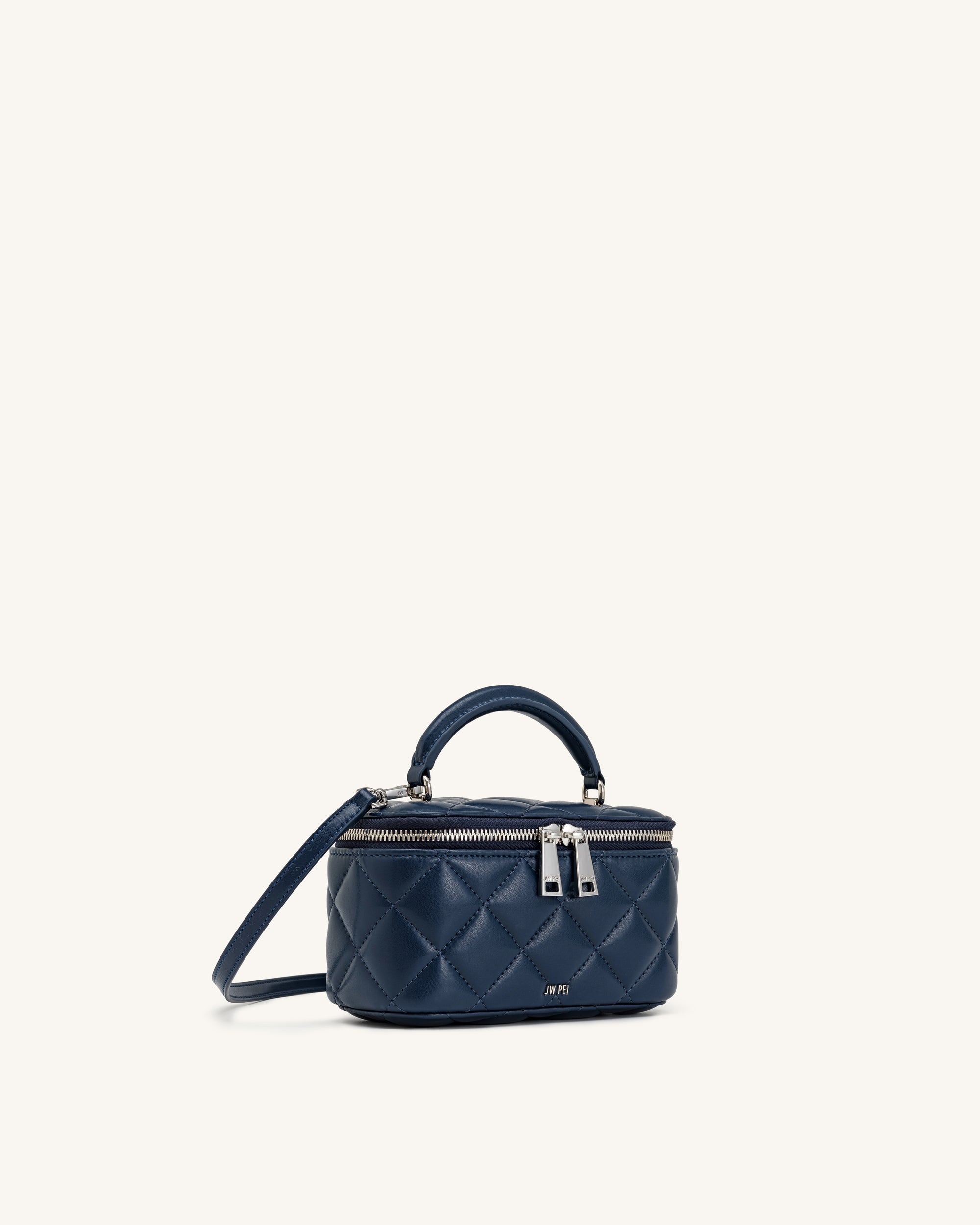 Vivienne Quilted Vanity Top Handle Bag - Navy
