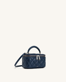 Vivienne Quilted Vanity Top Handle Bag - Navy