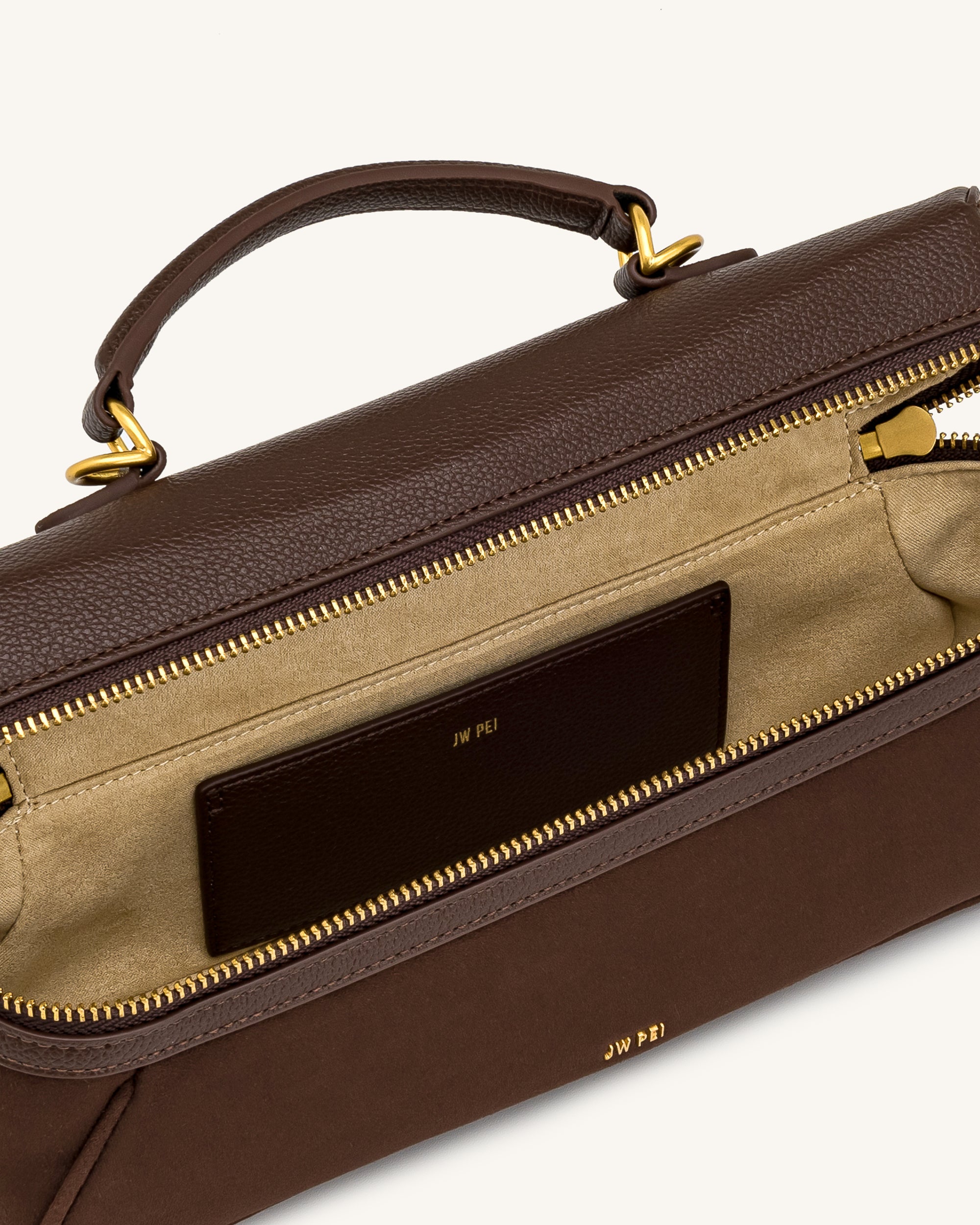 Cleo Faux Suede Vanity Bag - Dark Brown