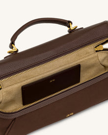 Cleo Faux Suede Vanity Bag - Dark Brown
