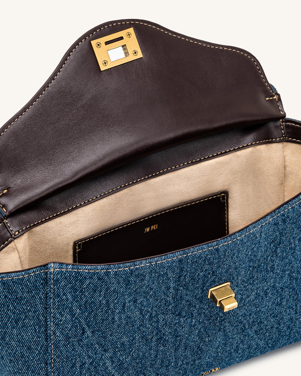 Lucia Envelope Chain Shoulder Bag - Blue Denim