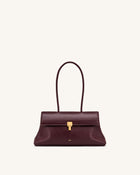 Selene Lock Flap Shoulder Bag - Burgundy