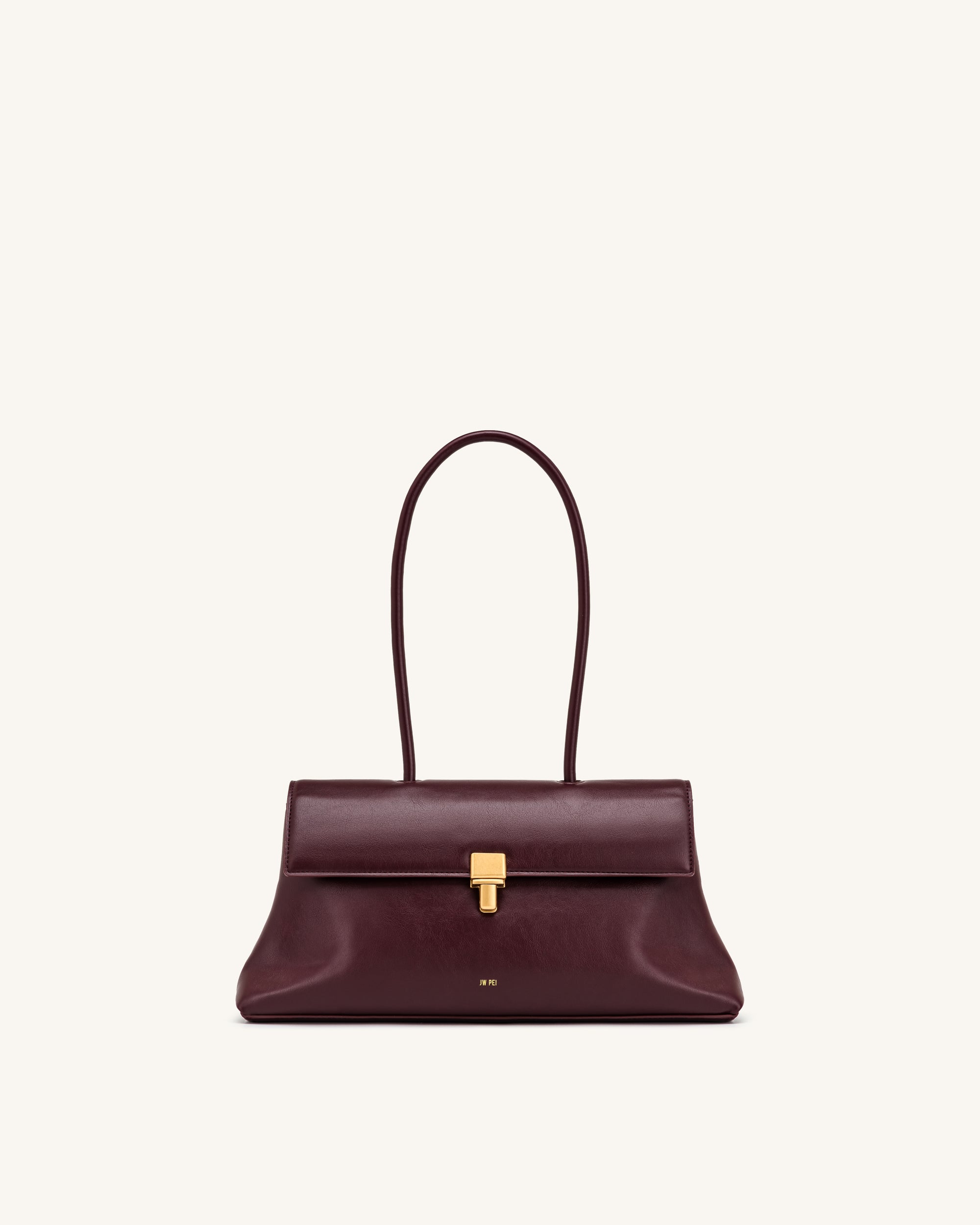 Selene Lock Flap Shoulder Bag - Burgundy