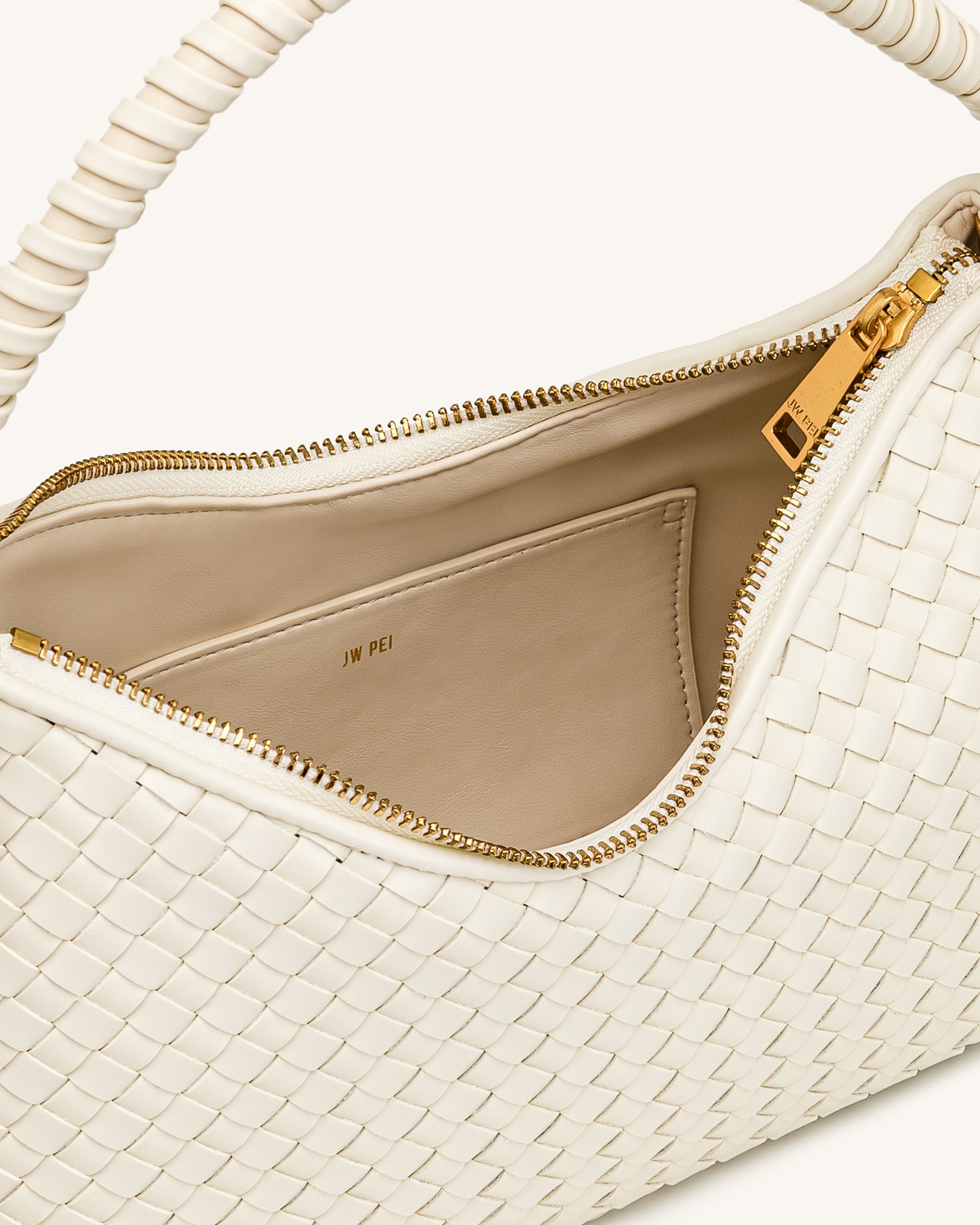 Lorena Woven Shoulder Bag - Ivory