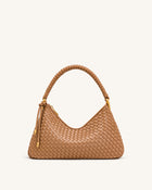 Lorena Woven Shoulder Bag - Camel