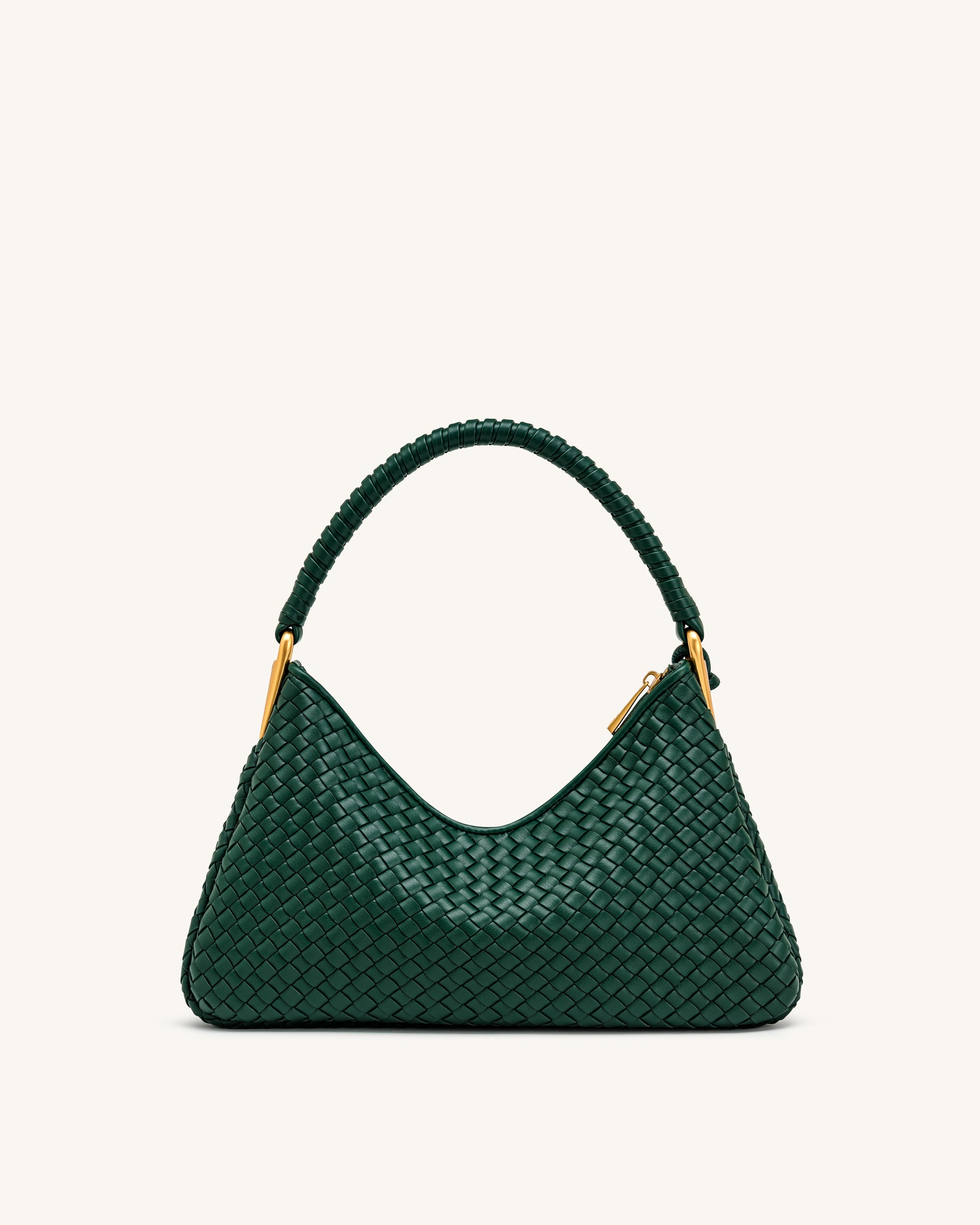 Lorena Woven Shoulder Bag - Emerald Green