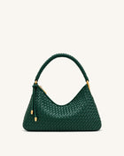 Lorena Woven Shoulder Bag - Emerald Green