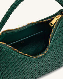 Lorena Woven Shoulder Bag - Emerald Green