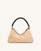Lorena Faux Straw Shoulder Bag - Brown