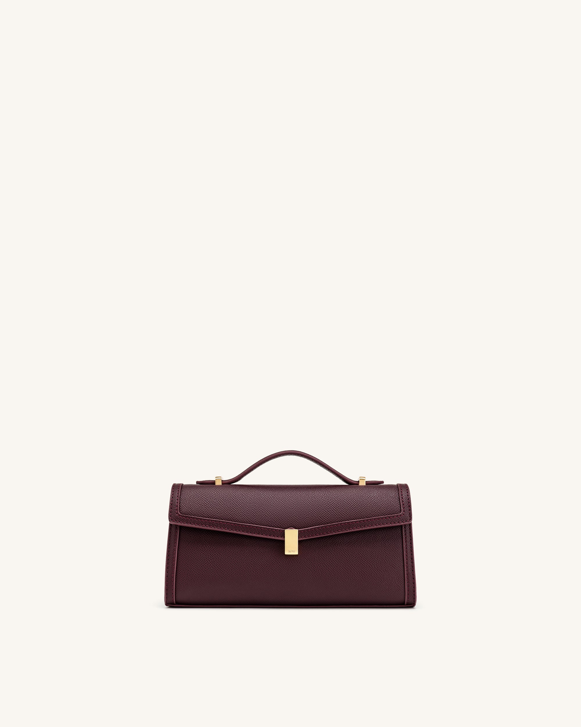 Delphine Saffiano Top Handle Bag - Deep Burgundy