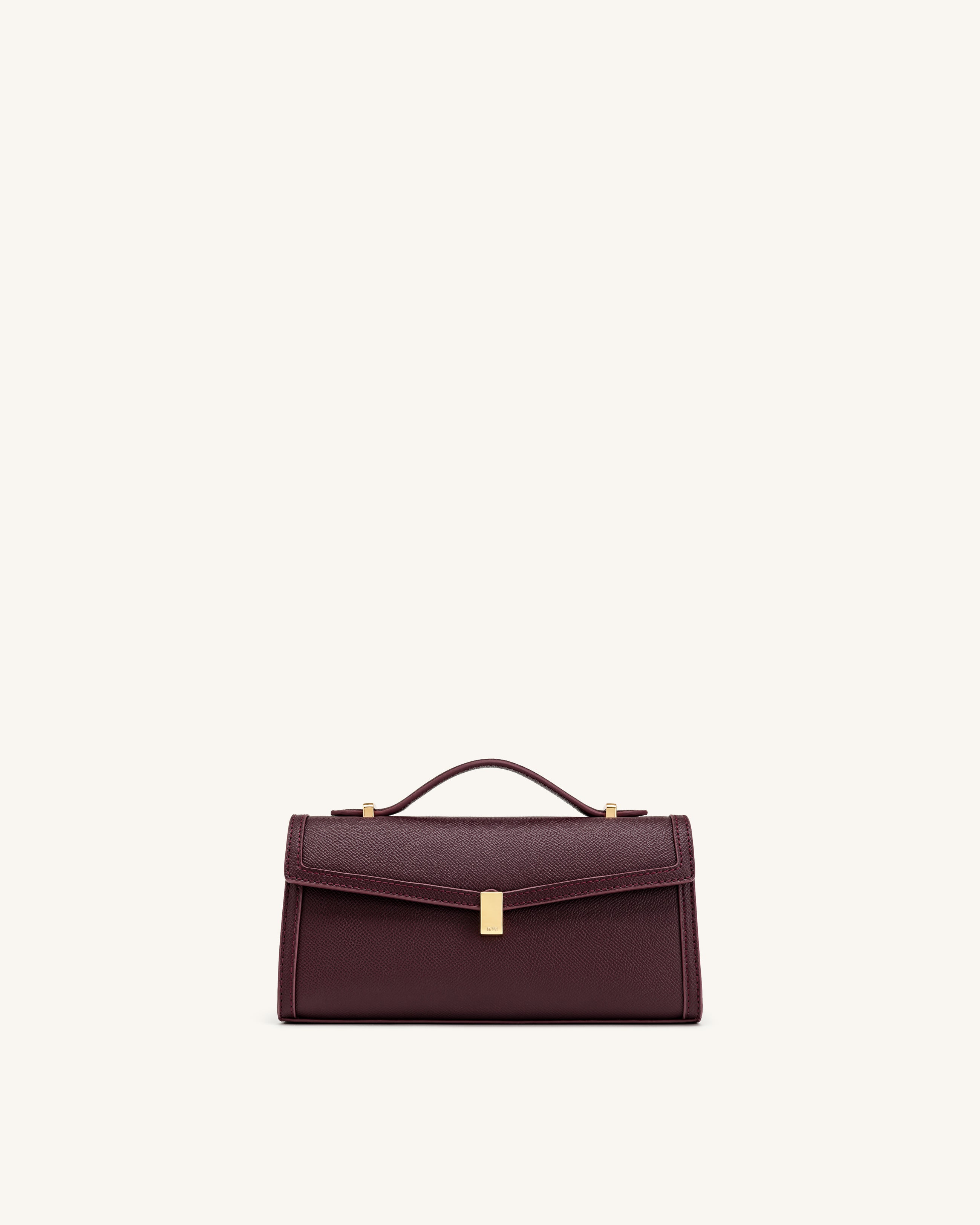 Delphine Saffiano Top Handle Bag - Deep Burgundy