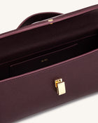 Delphine Saffiano Top Handle Bag - Deep Burgundy