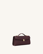 Delphine Saffiano Top Handle Bag - Deep Burgundy