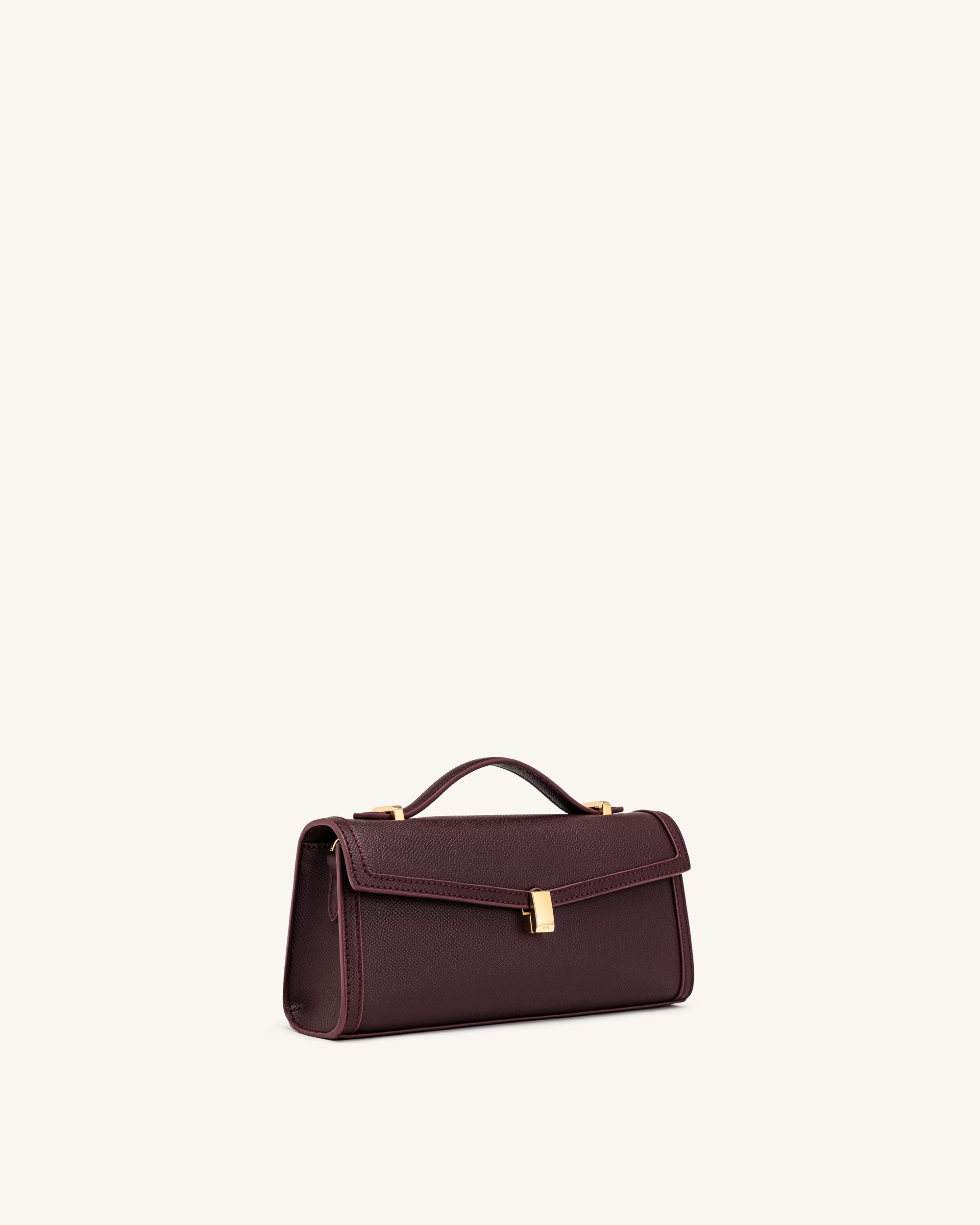 Delphine Saffiano Top Handle Bag - Deep Burgundy
