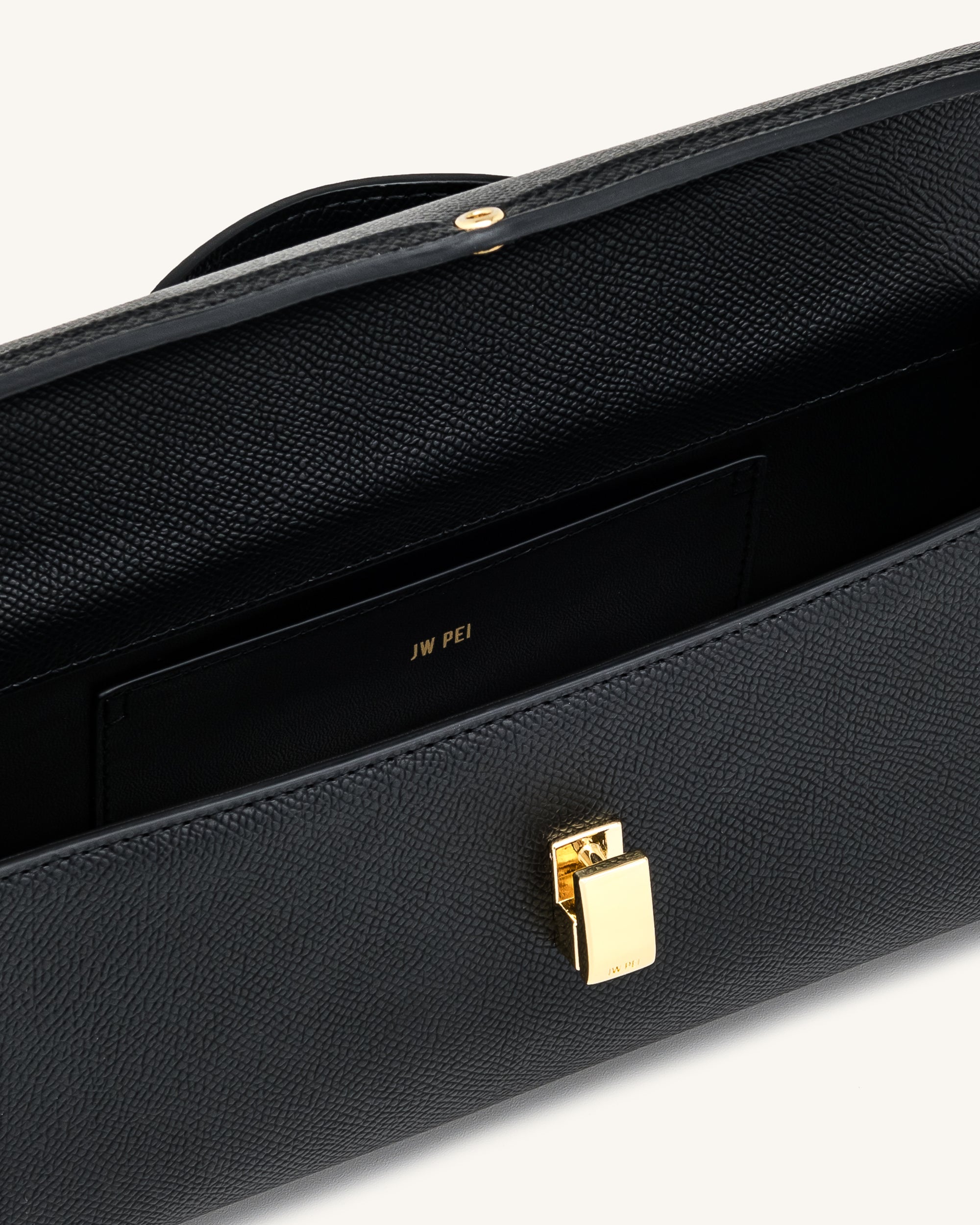 Delphine Saffiano Top Handle Bag - Black