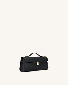 Delphine Saffiano Top Handle Bag - Black