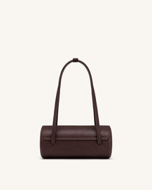 Solenne Barrel Shoulder Bag - Dark Brown