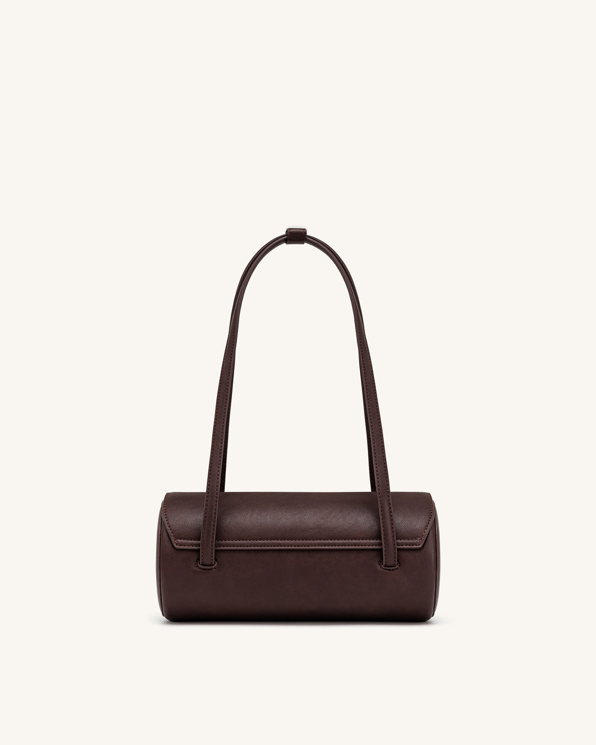 Solenne Barrel Shoulder Bag - Dark Brown