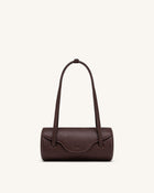 Solenne Barrel Shoulder Bag - Dark Brown