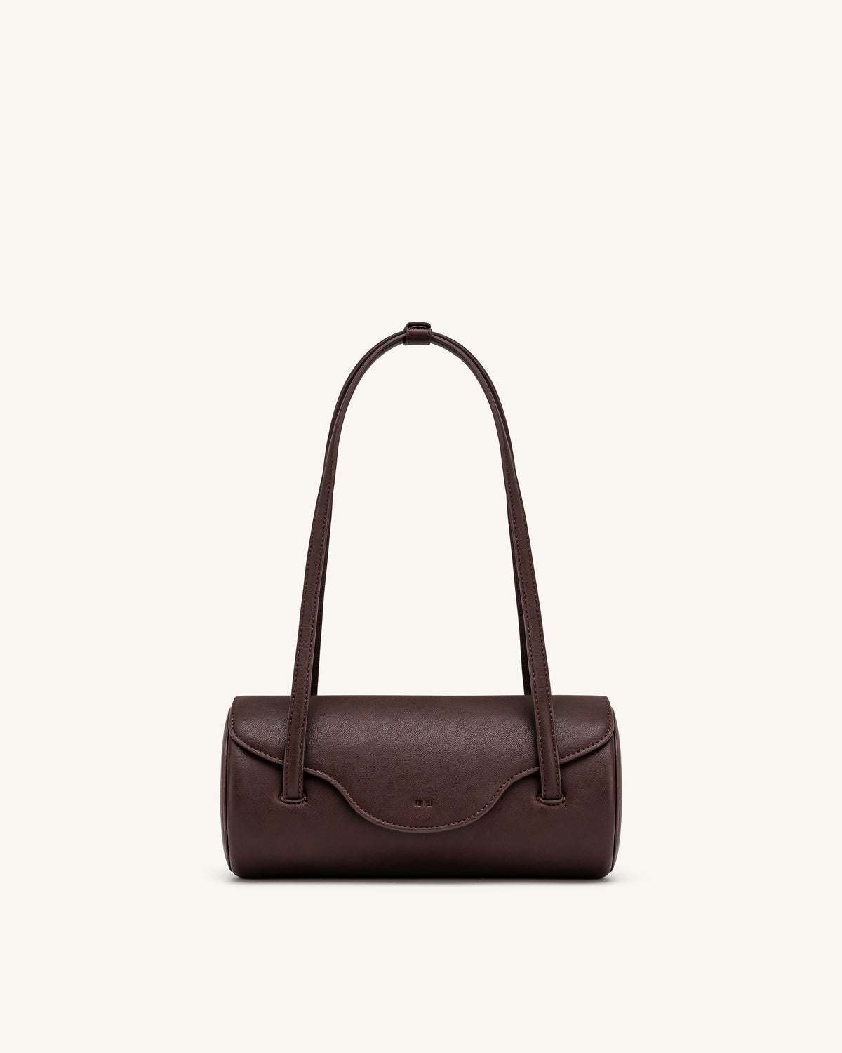 Solenne Barrel Shoulder Bag - Dark Brown