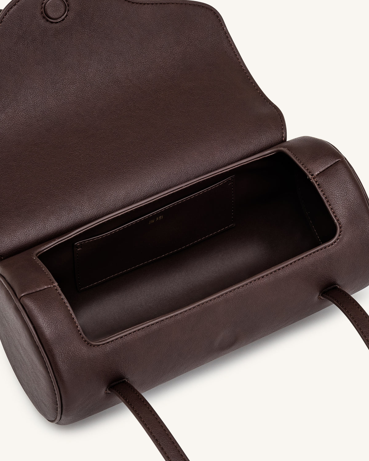 Solenne Barrel Shoulder Bag - Dark Brown