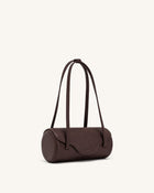 Solenne Barrel Shoulder Bag - Dark Brown