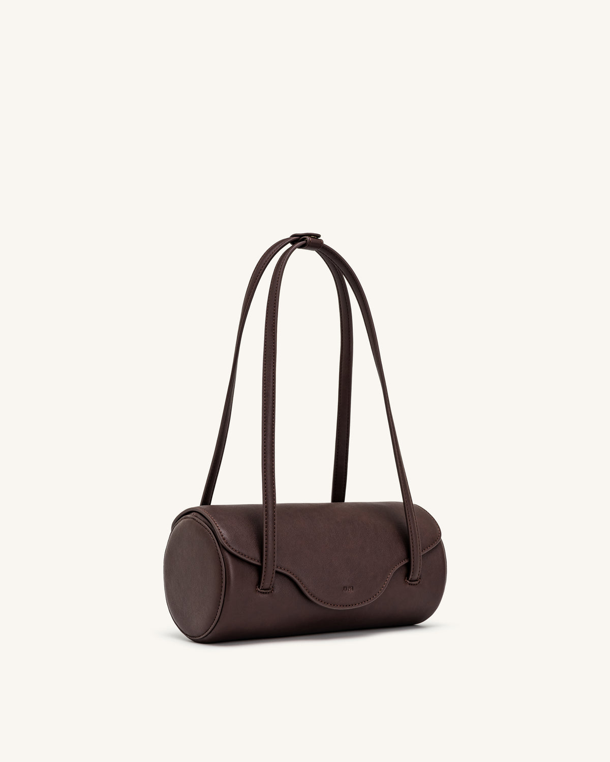 Solenne Barrel Shoulder Bag - Dark Brown