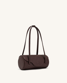 Solenne Barrel Shoulder Bag - Dark Brown