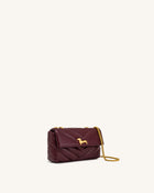 Riley Dachshund Quilted Flap Shoulder Bag - Deep Burgundy
