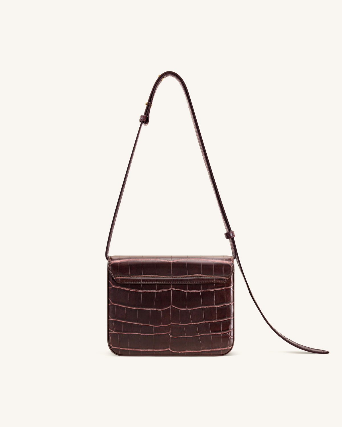 Evania Lock Shoulder Bag - Burgundy Croc