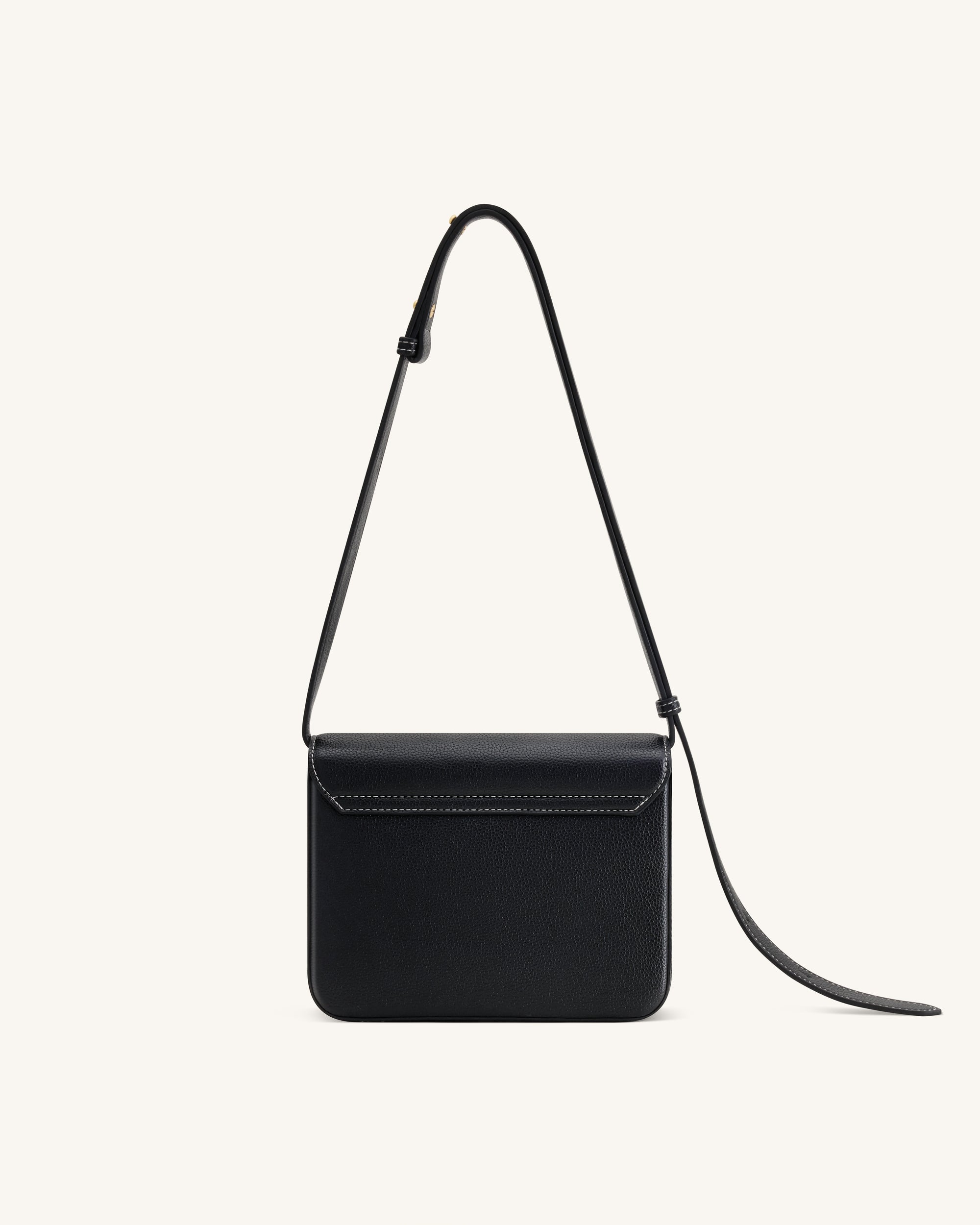 Evania Lock Pebbled Shoulder Bag - Black