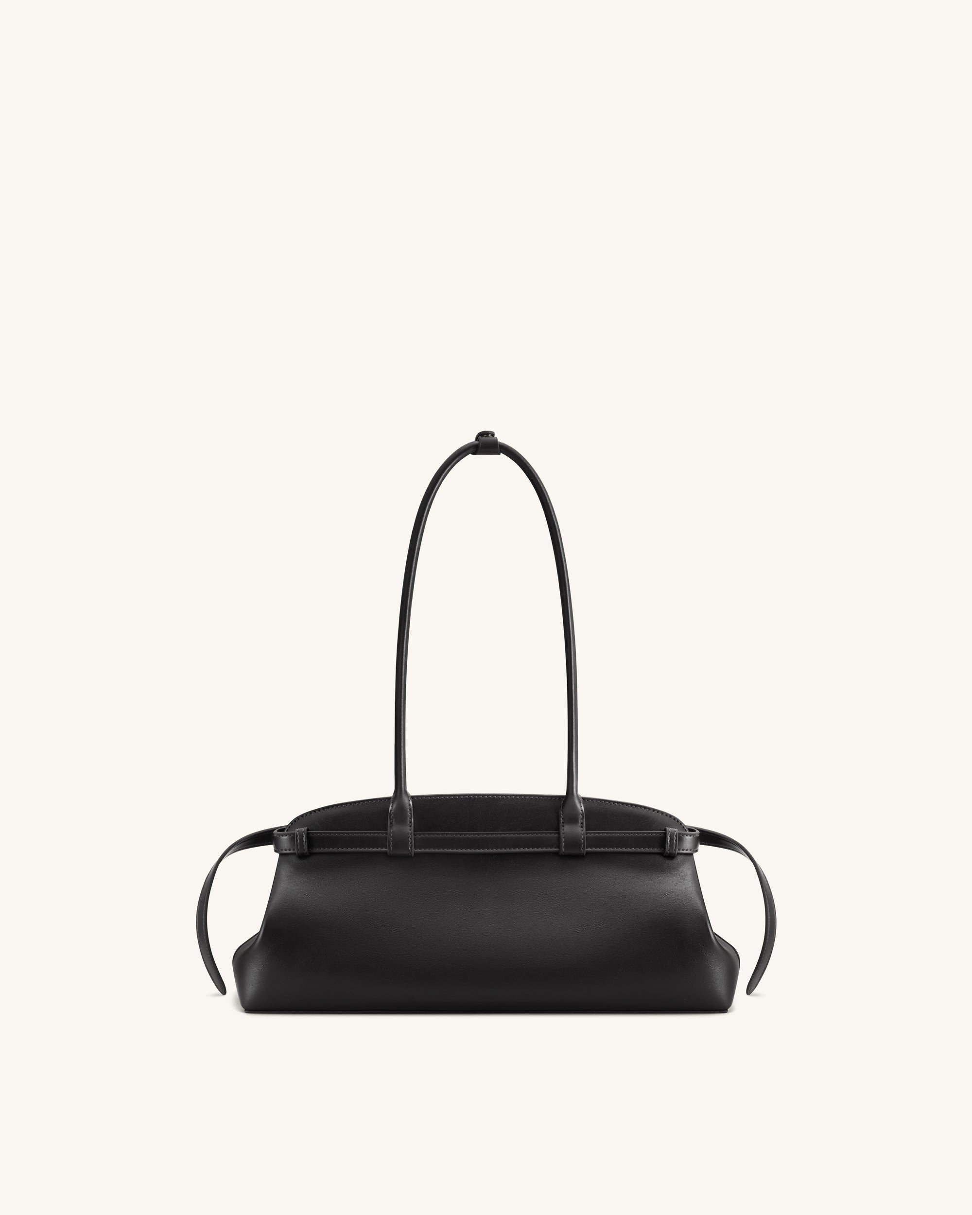 Arden Belt Detail East-West Shoulder Bag - Black