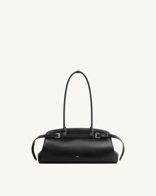 Arden Belt Detail East-West Shoulder Bag - Black