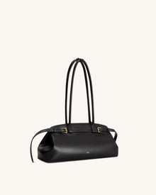 Arden Belt Detail East-West Shoulder Bag - Black