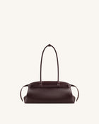 Arden Belt Detail East-West Shoulder Bag - Dark Brown