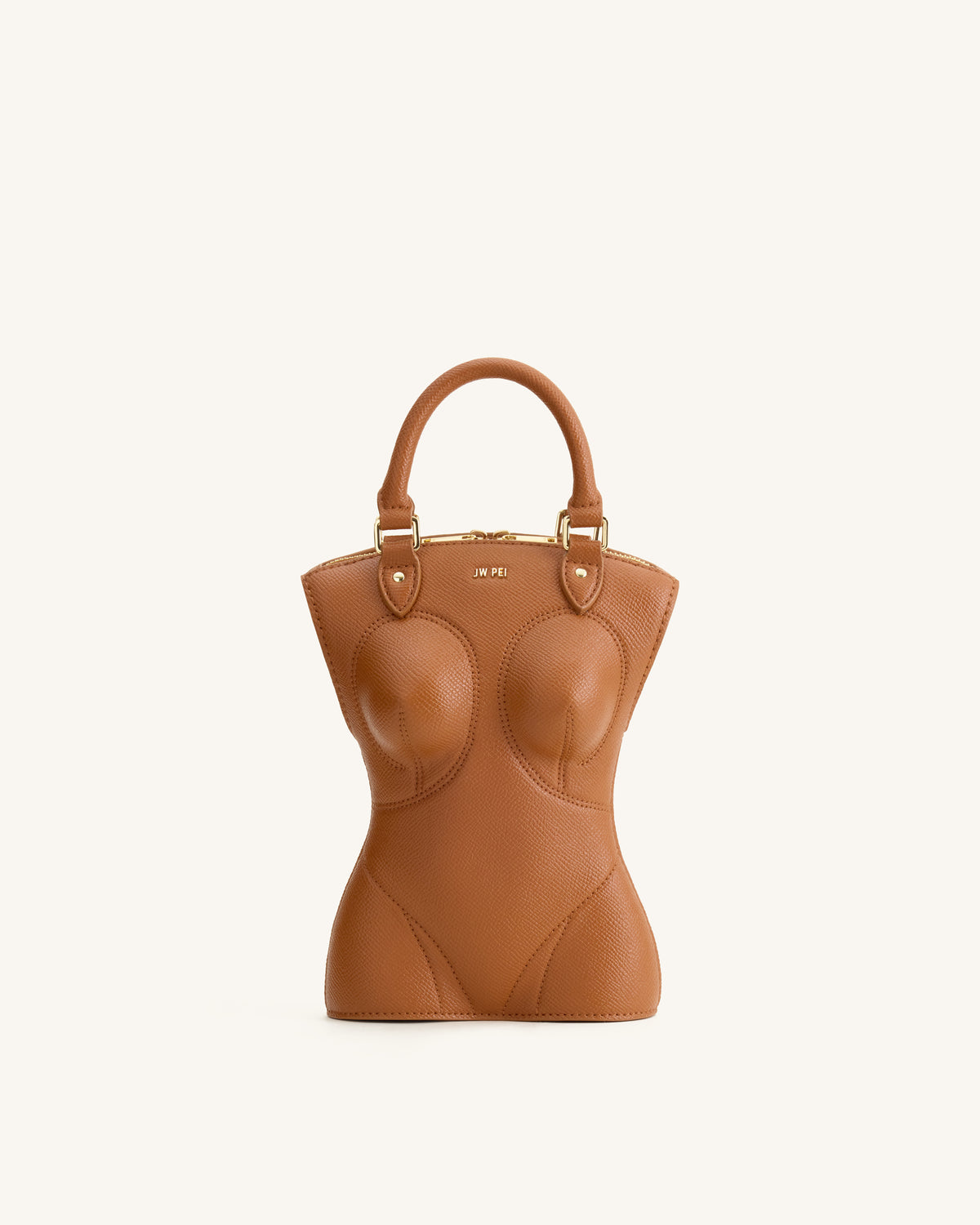Tara Sculpted Handle Bag - Brown