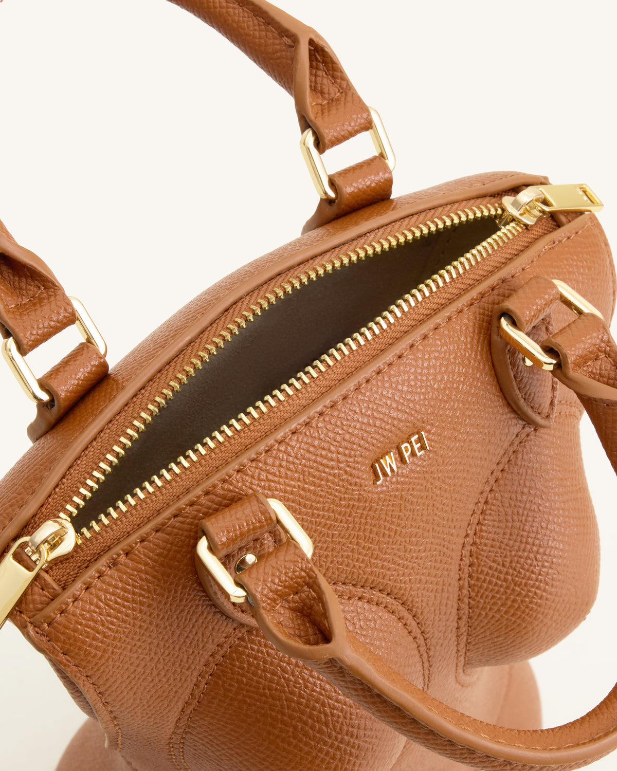 Tara Sculpted Handle Bag - Brown