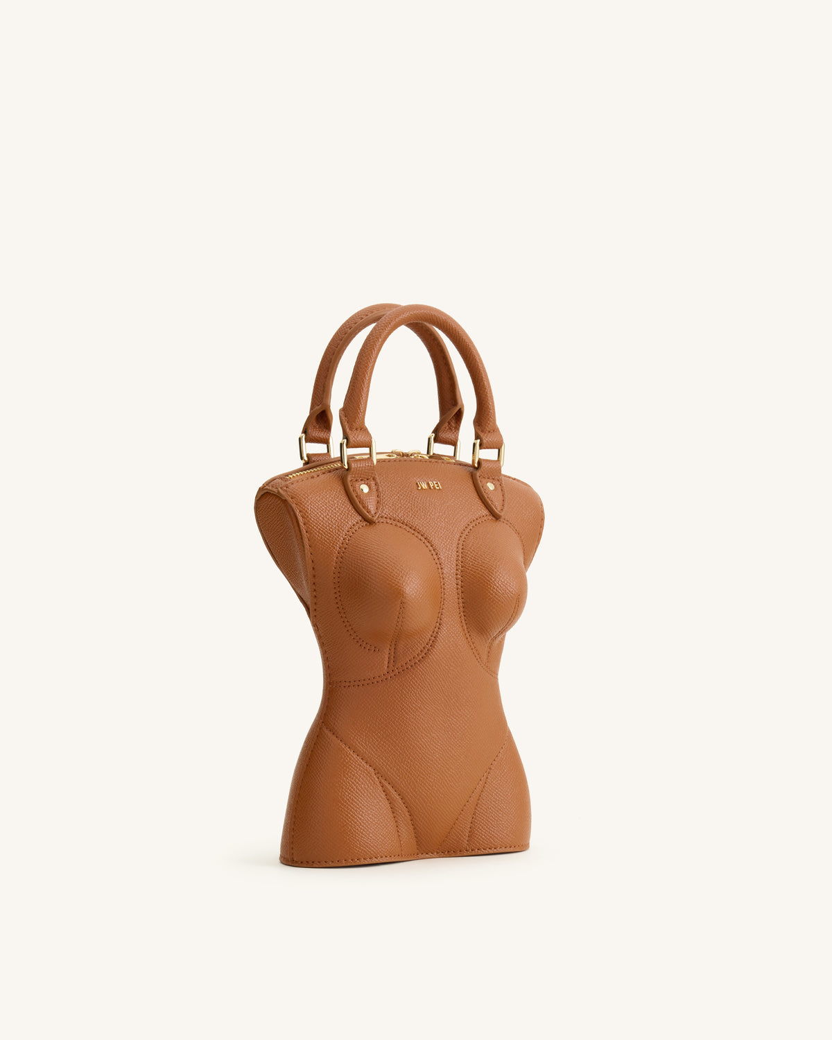 Tara Sculpted Handle Bag - Brown